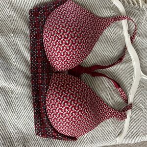 Red Patterned Bra